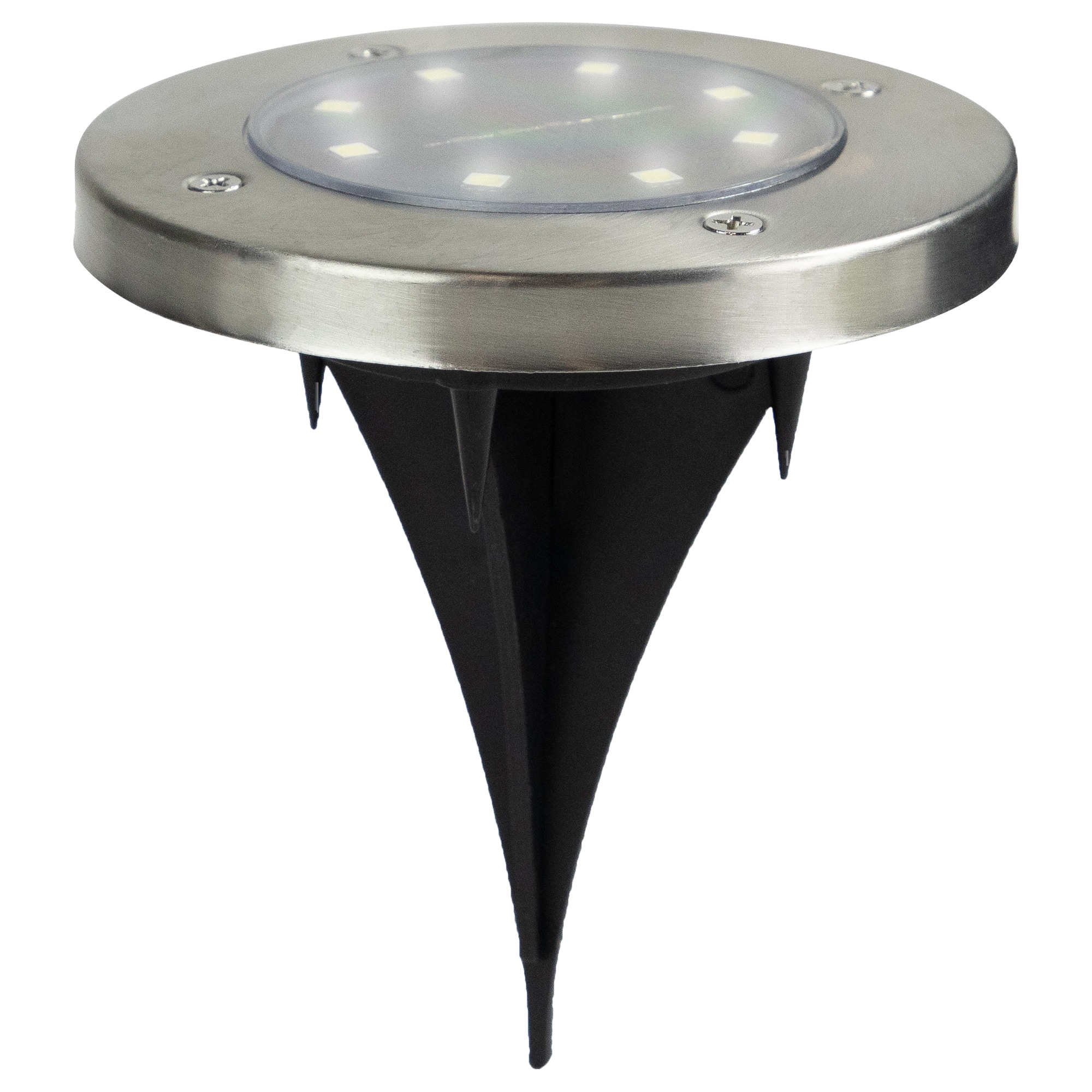 5" Round Solar Powered Stainless Steel LED Pathway Markers, 8ct.